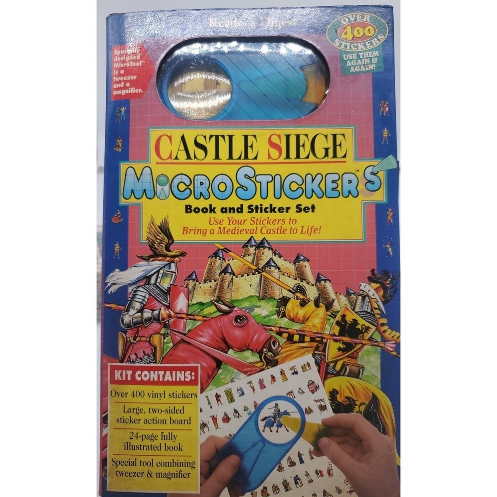 New Vintage 1996 Castle Siege MicroStickers Book & Sticker Set Readers‎ Digest